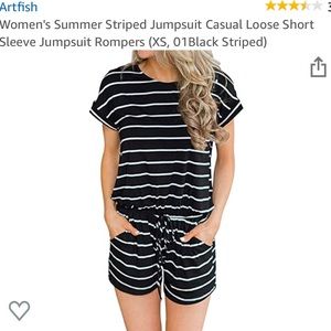 Artfish stripped romper